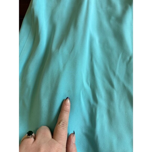 Vintage Jones of New York Dress Blue Sheath 100% Silk Knee Length Slip Lined 10 - Picture 4 of 9